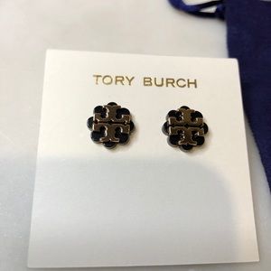 Tory Burch Logo flower resin stud earrings